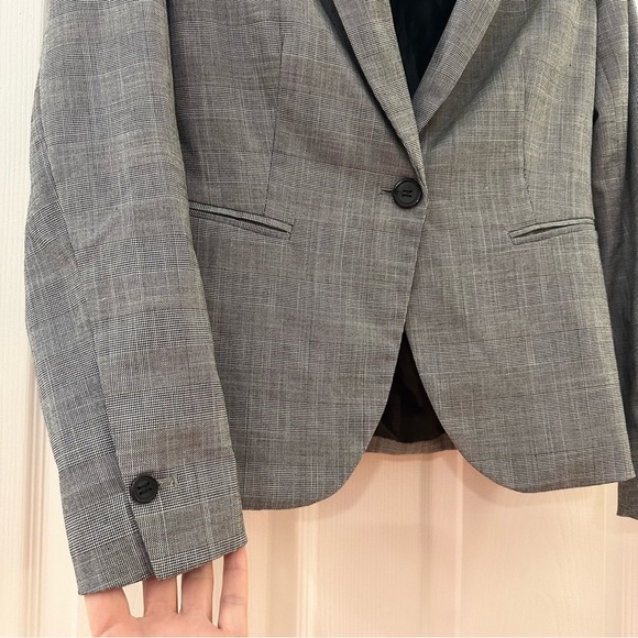 Zara Gray Plaid Tailored Blazer sz 6 - Picture 9 of 13